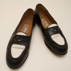 Bassoto Navy and White Vintage Loafers.